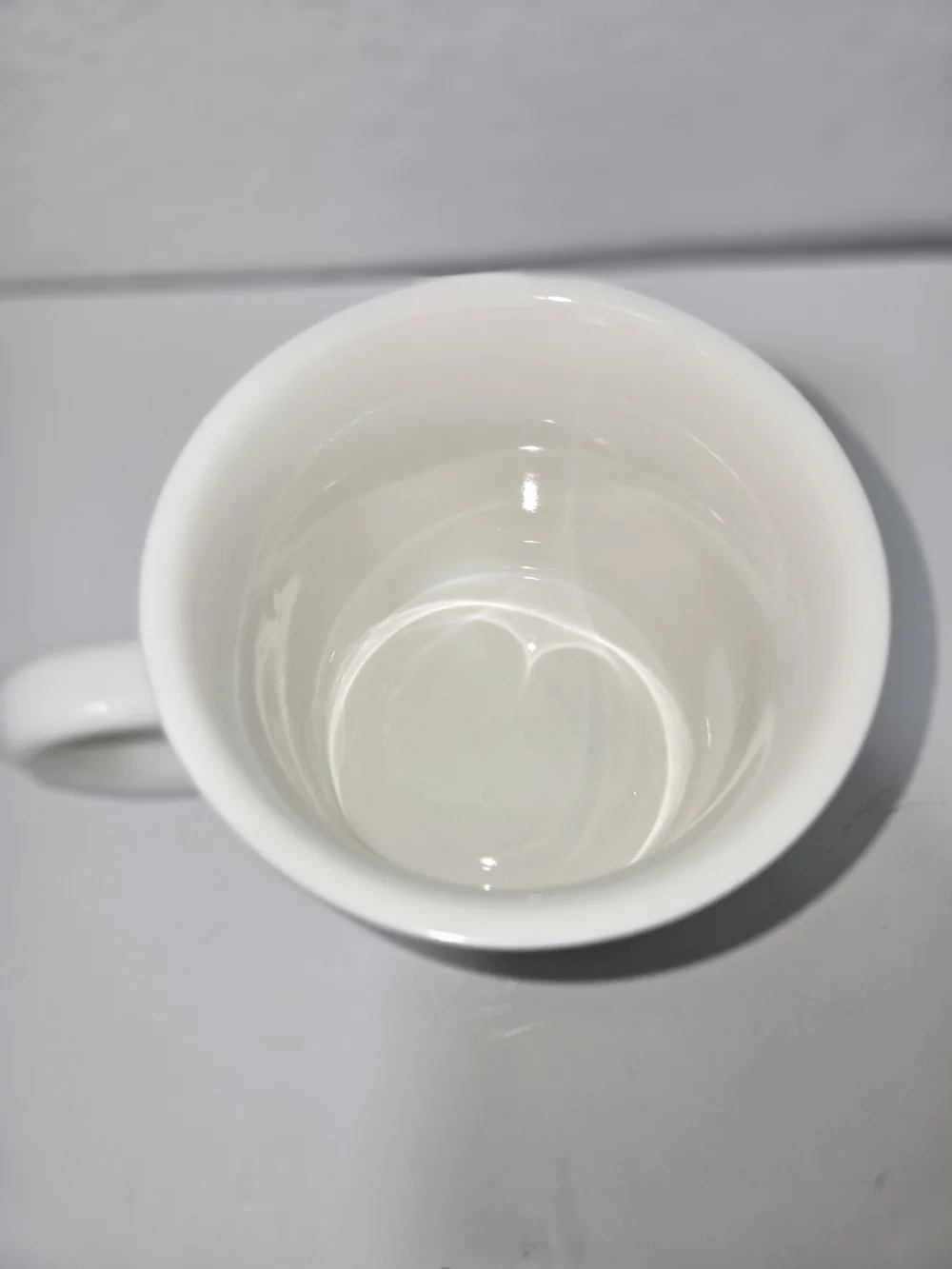 Pottery Barn White Mug with Plaid 'J' and Gold Rim